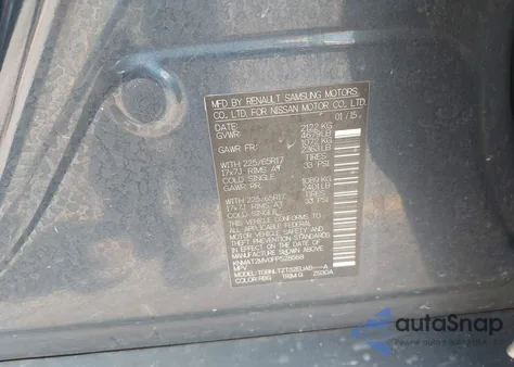 2015 Nissan Rogue Sv из США, поврежденный, VIN KNMAT2MV0FP528568